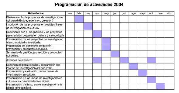 Cronograma De Actividades